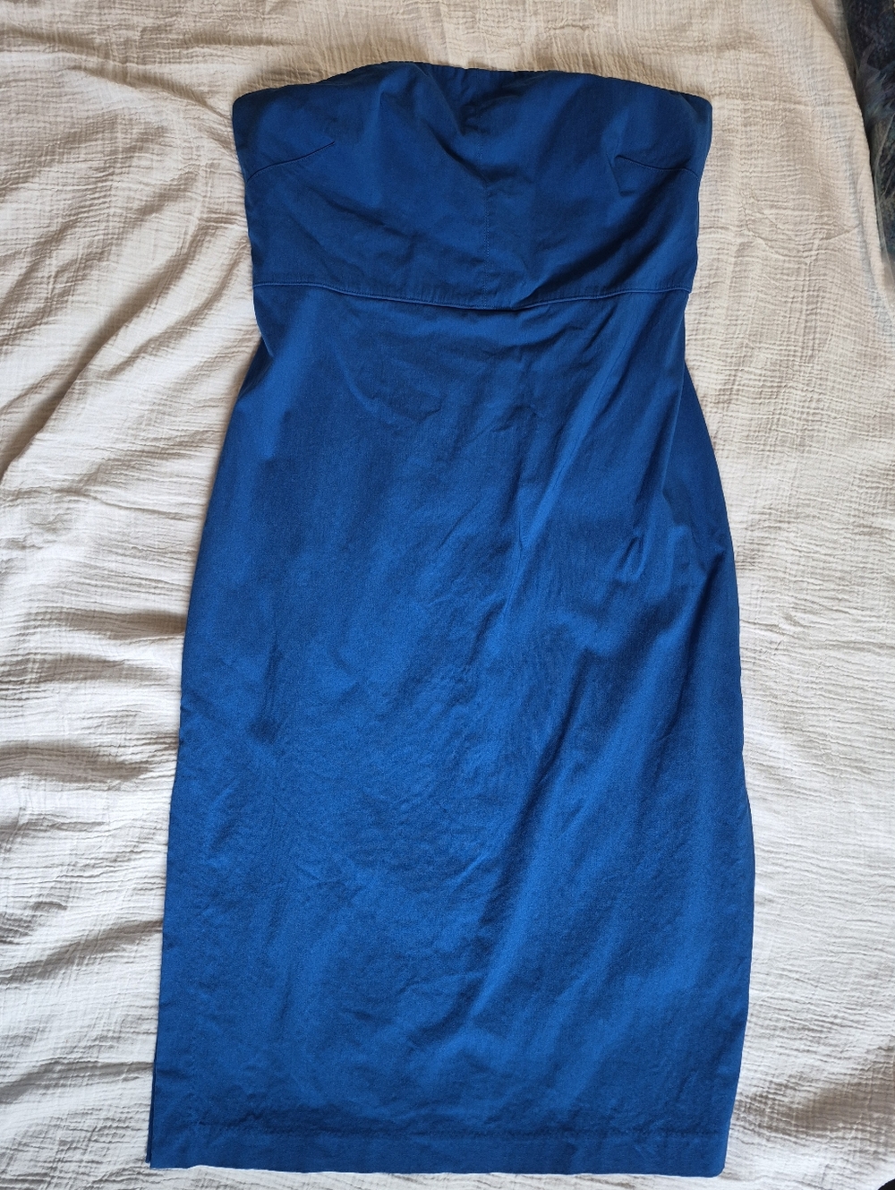 Y2K Express Stretch Strapless Bodycon Dress, Blue, Vintage Size 11/12,  EUC